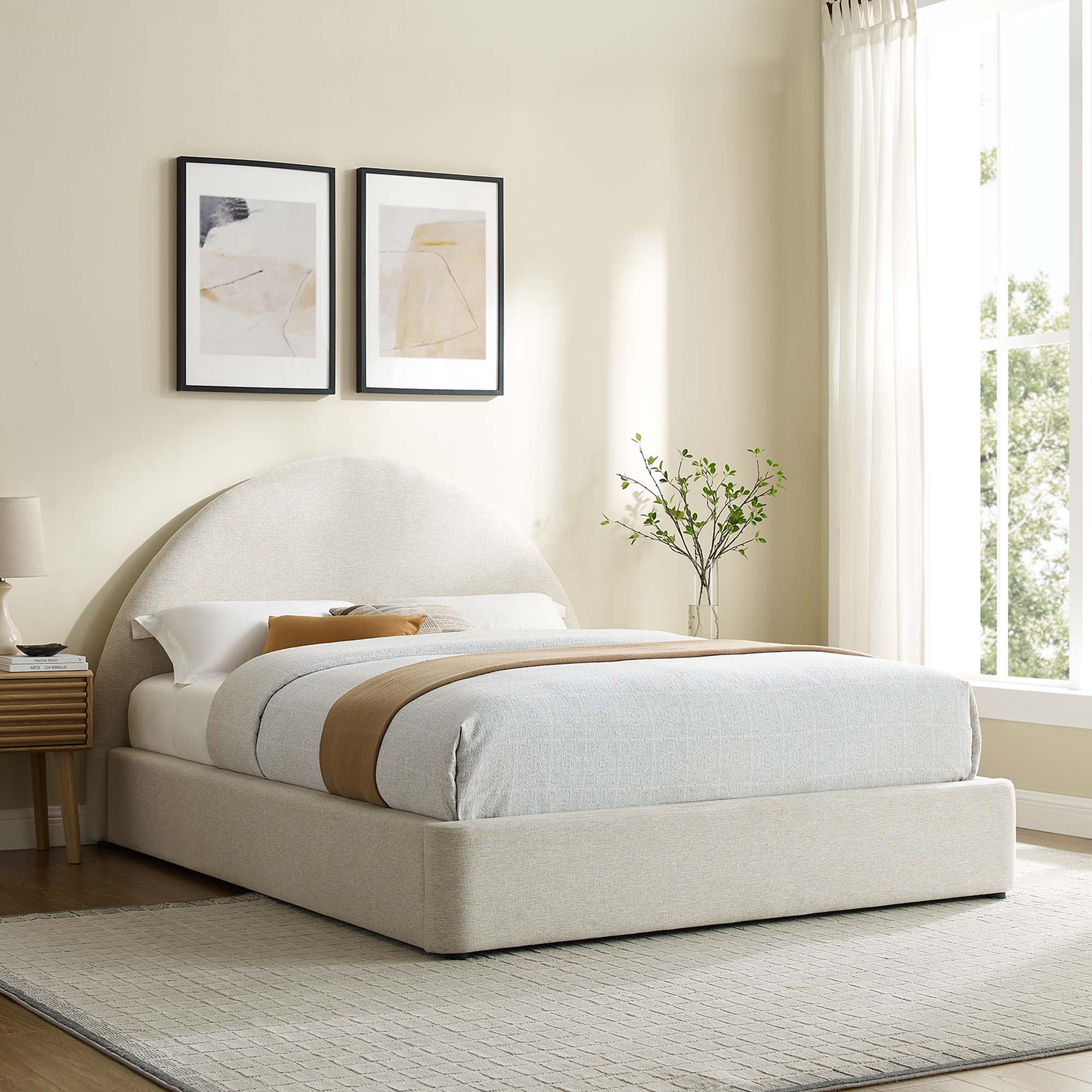 Resorts Upholstered King Bed, Ivory