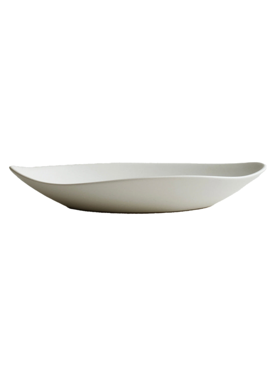 NR Ceramics Oval Leaf Plate, stone white