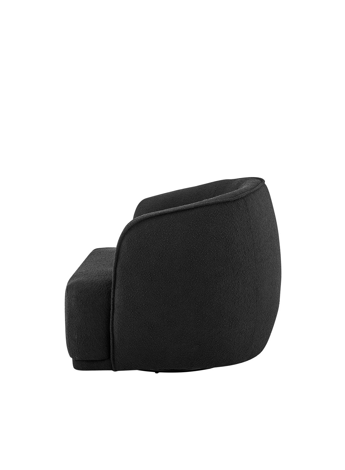 Boucle Noir Swivel Accent Chair - Black