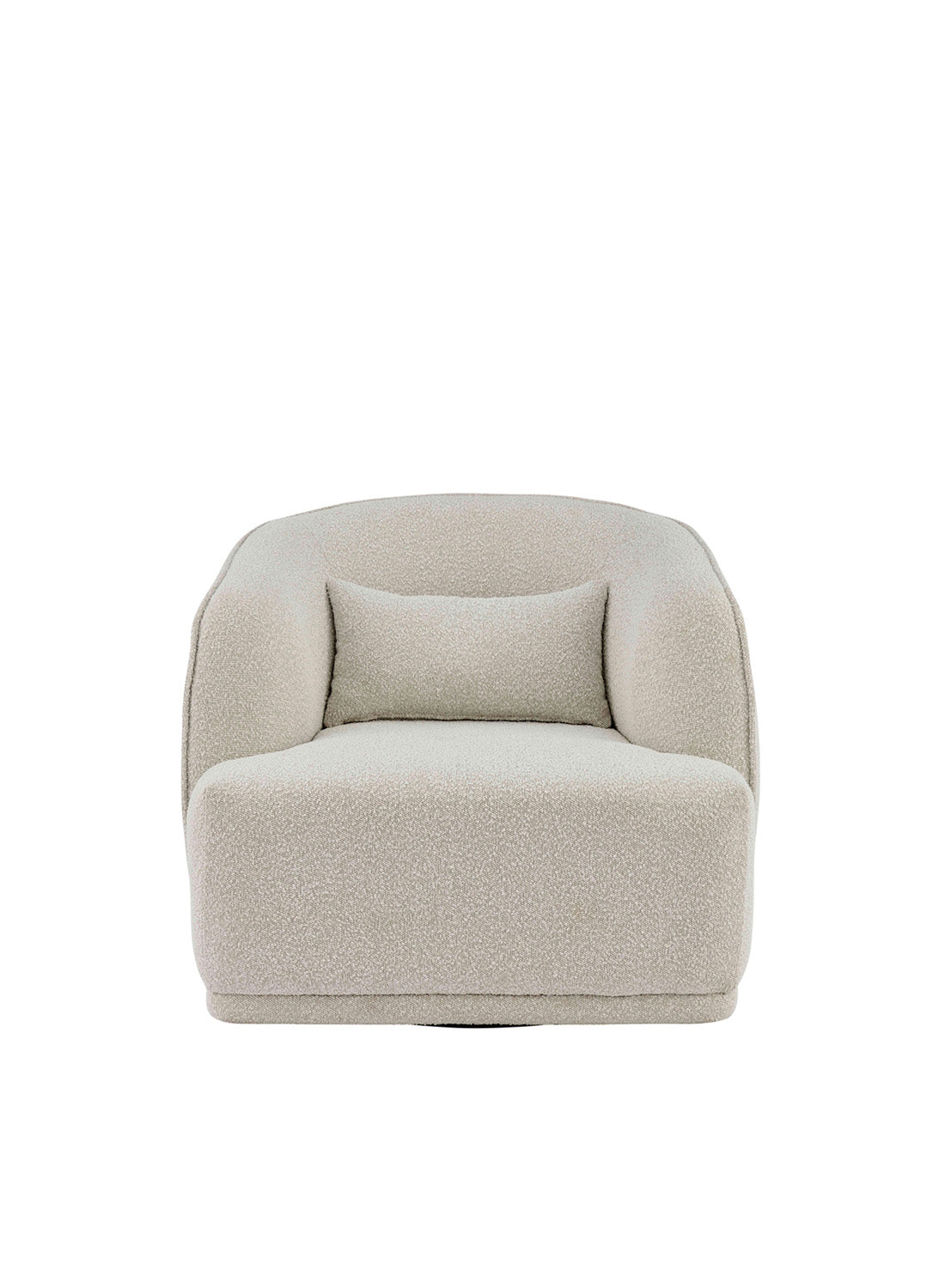 Boucle Noir Swivel Accent Chair - Beige