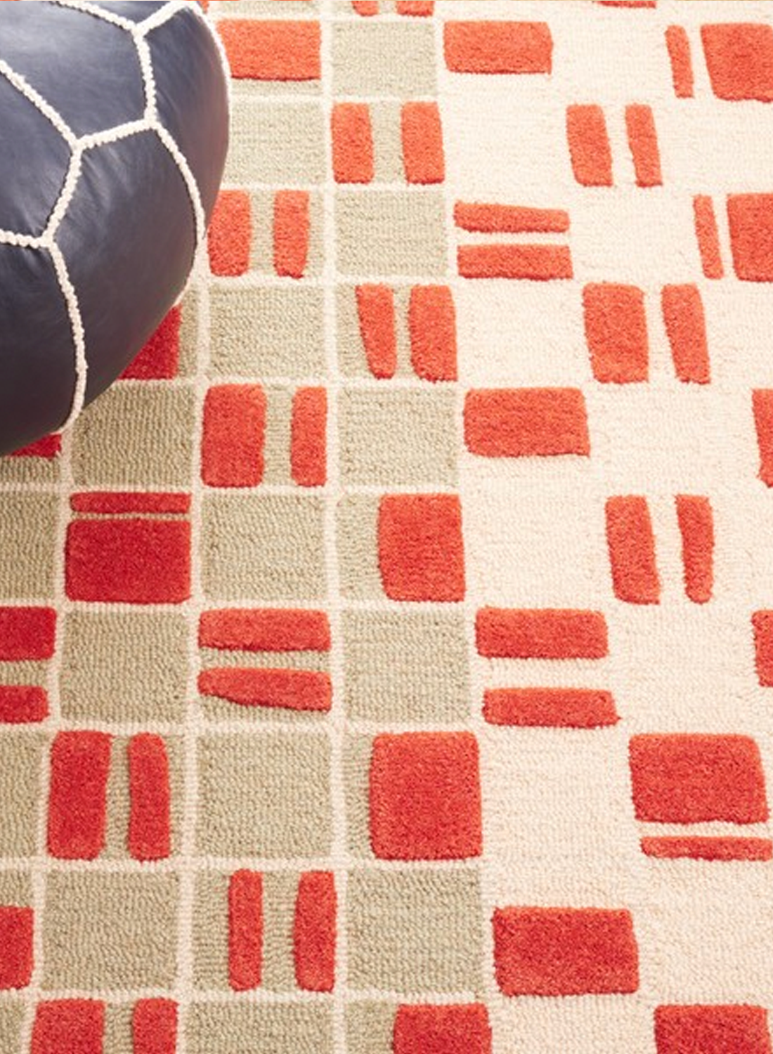 Grid Pattern Polypropylene Rug Poppy Grid Rug