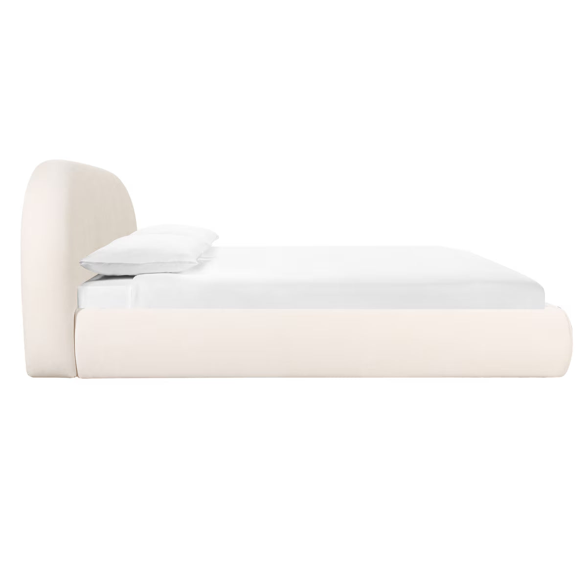 Barry Cream Textured Velvet Queen Bed