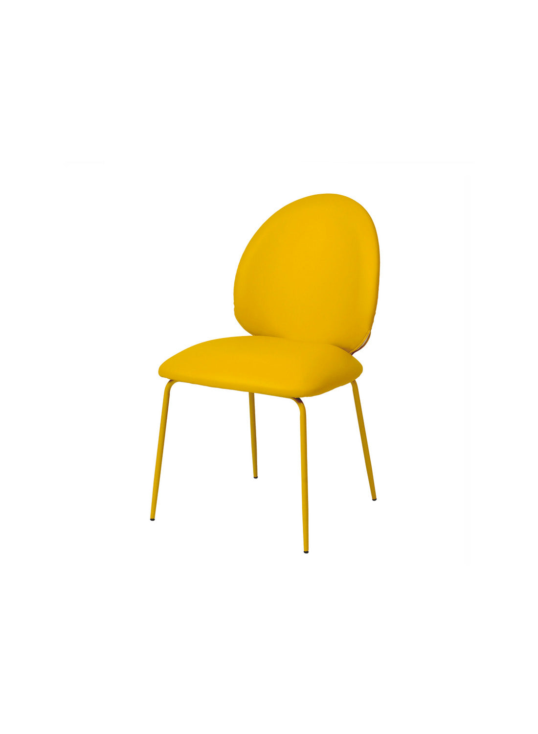 Sandy Yellow Vegan Leather Kitchen Chairs, Set Of 2