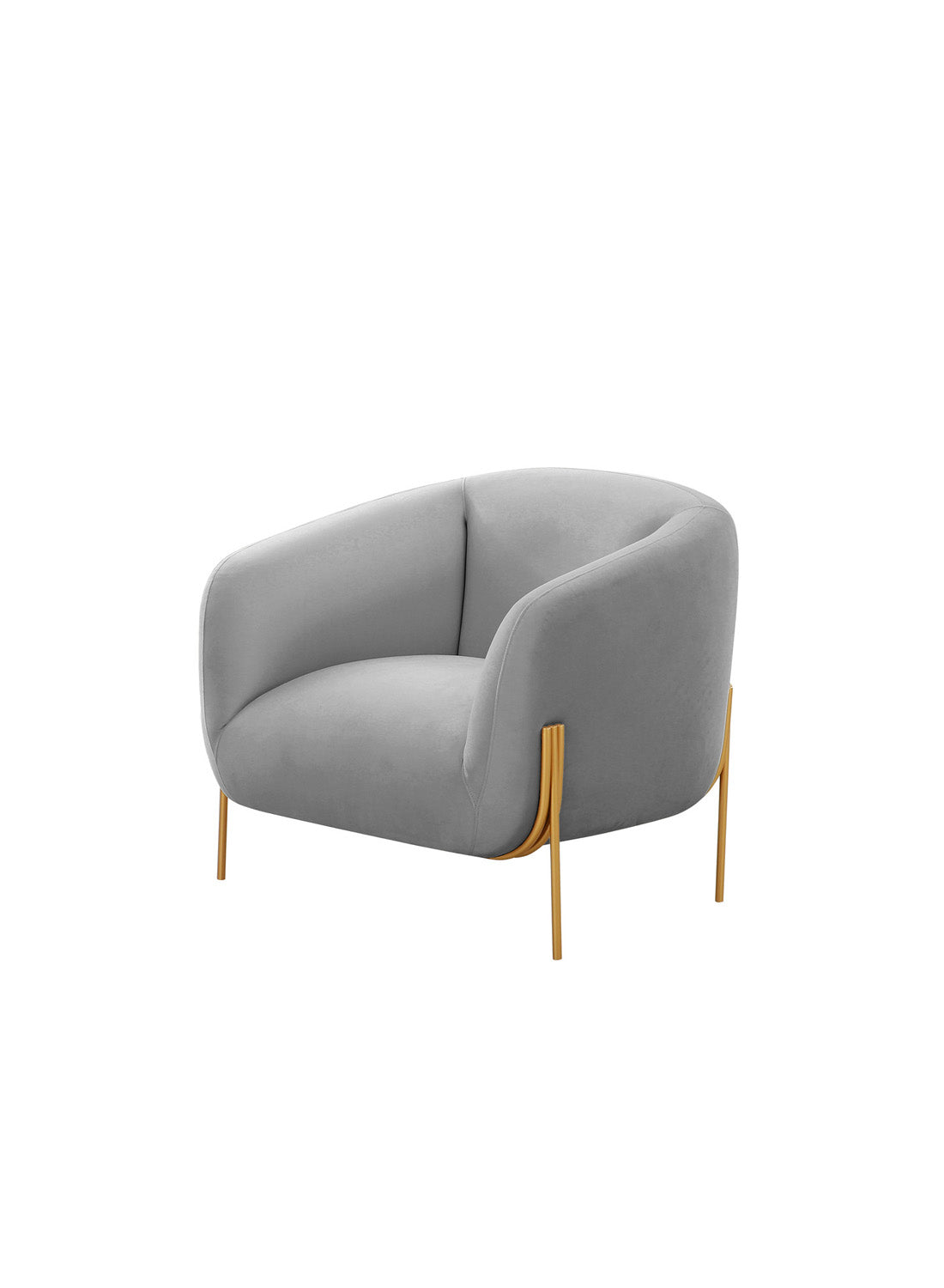 Kandria Grey Velvet Accent Chair