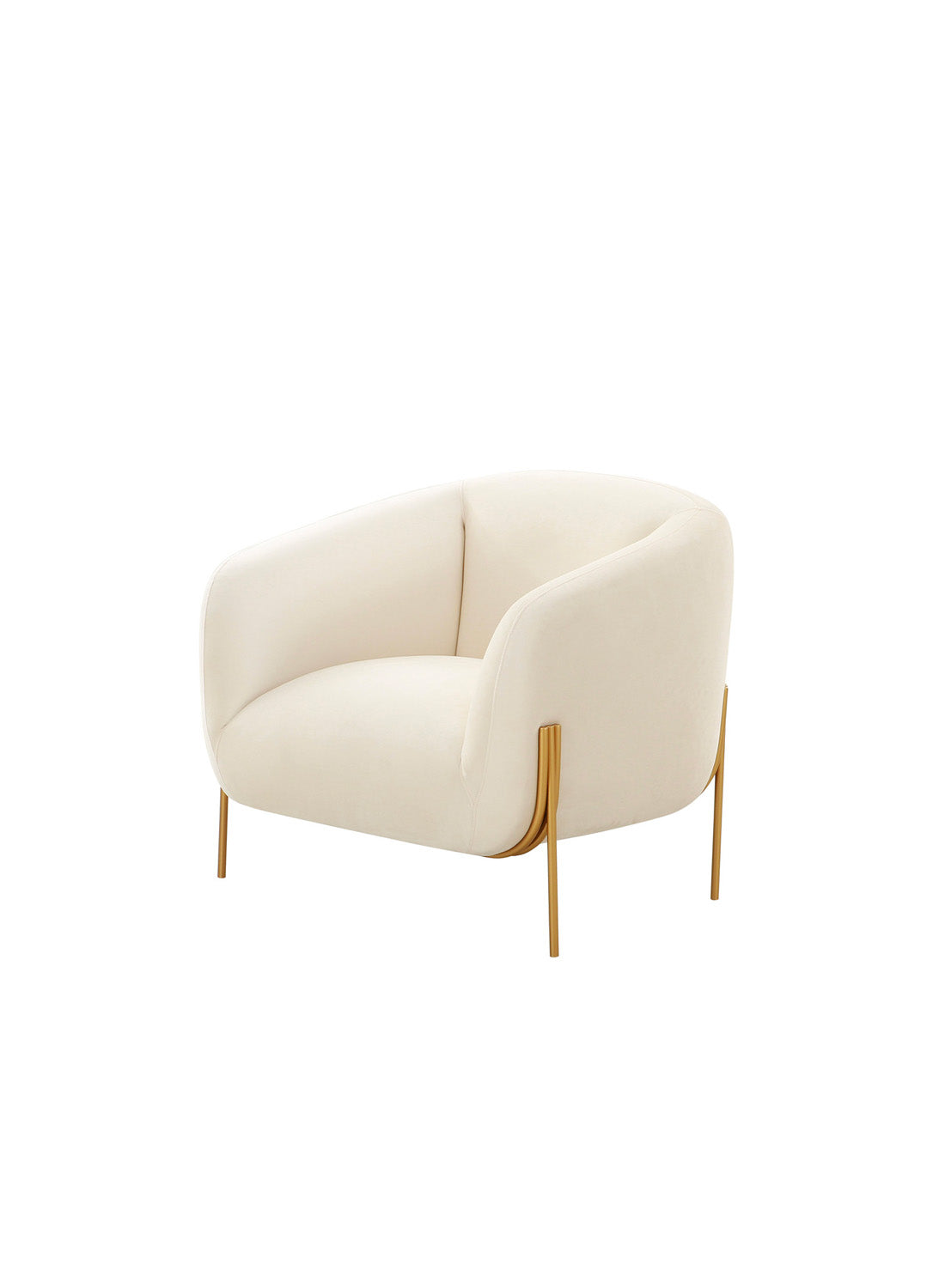 Kandria Cream Velvet Accent Chair