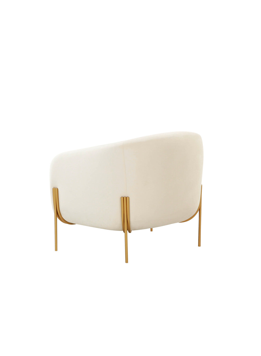 Kandria Velvet Accent Chair, Cream