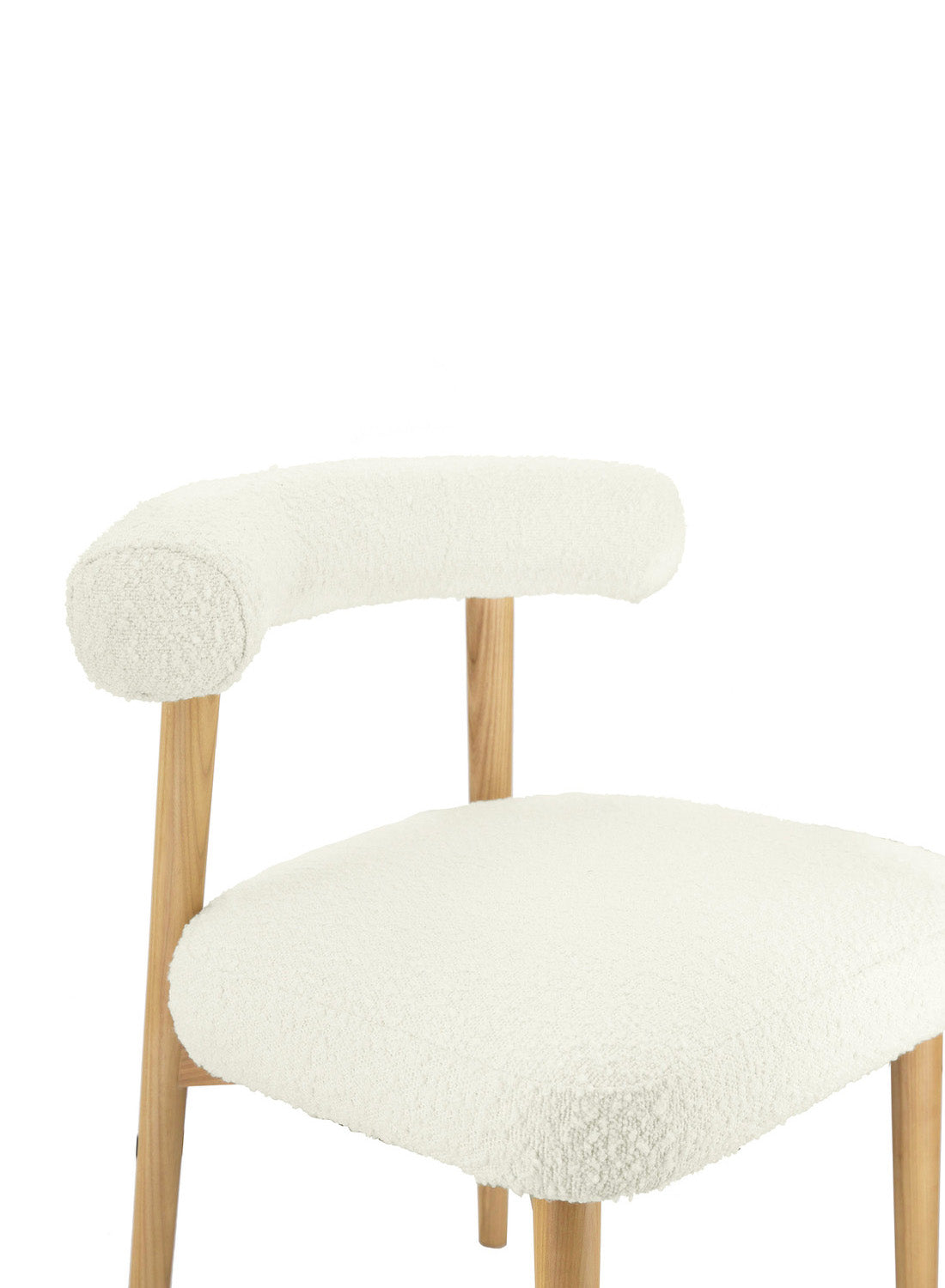 Almond Boucle Side Chair, Cream