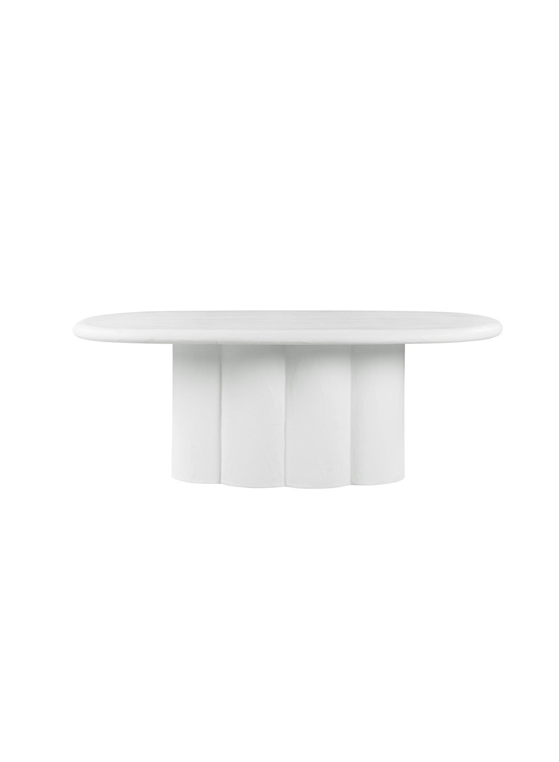 Alika Faux Plaster Oval Dining Table, White