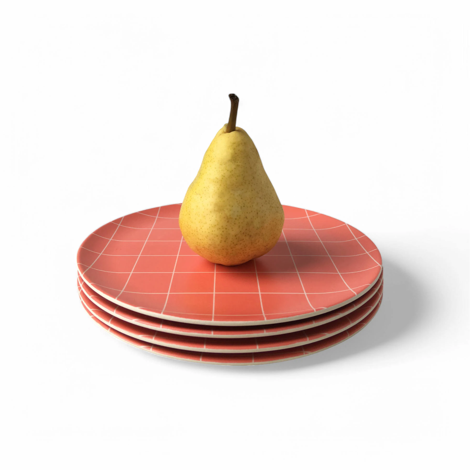 Xenia Taler Red Grid Side Plate 8"