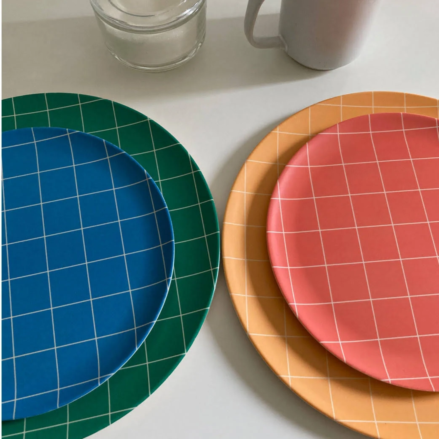 Xenia Taler Red Grid Side Plate 8"