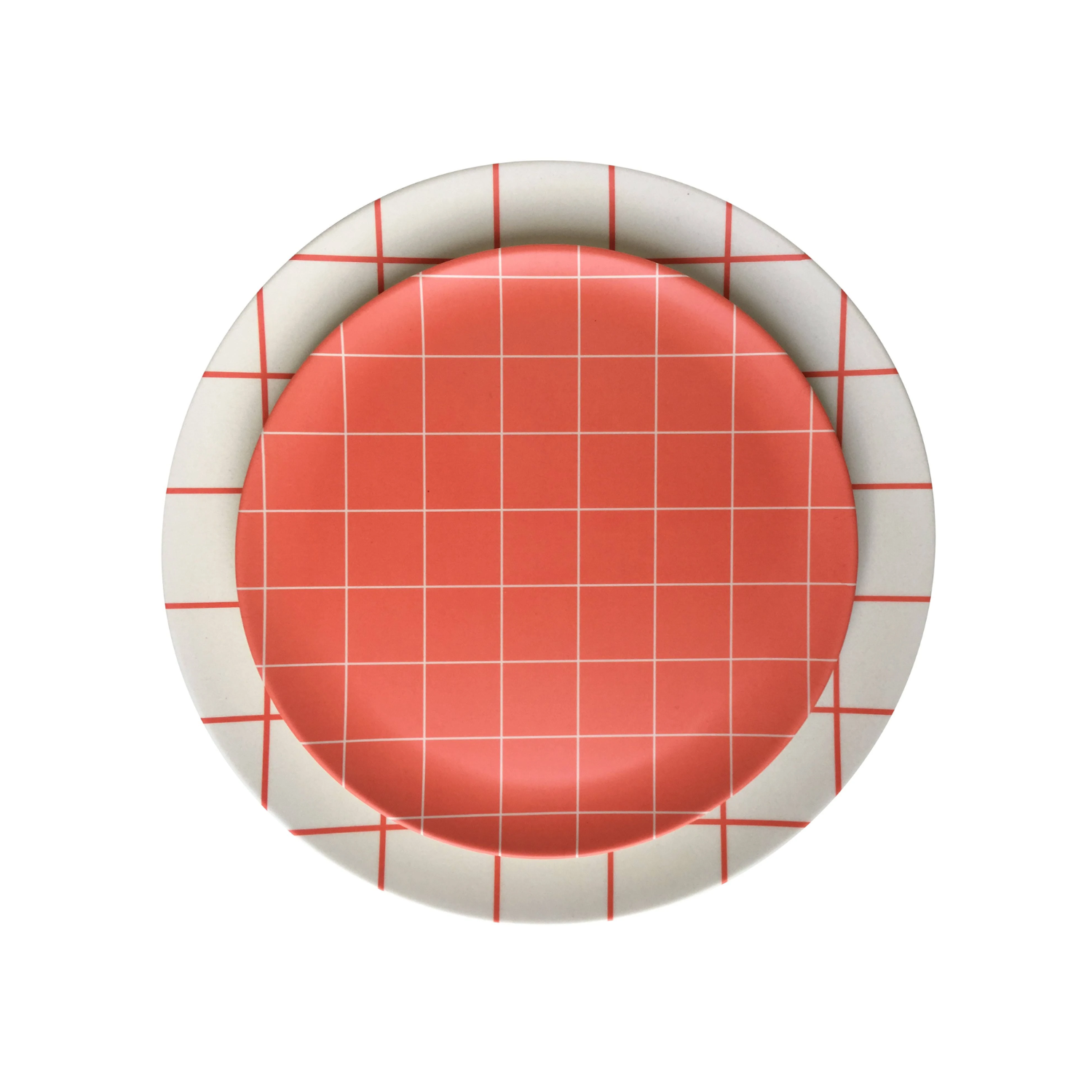 Xenia Taler Red Grid Side Plate 8"