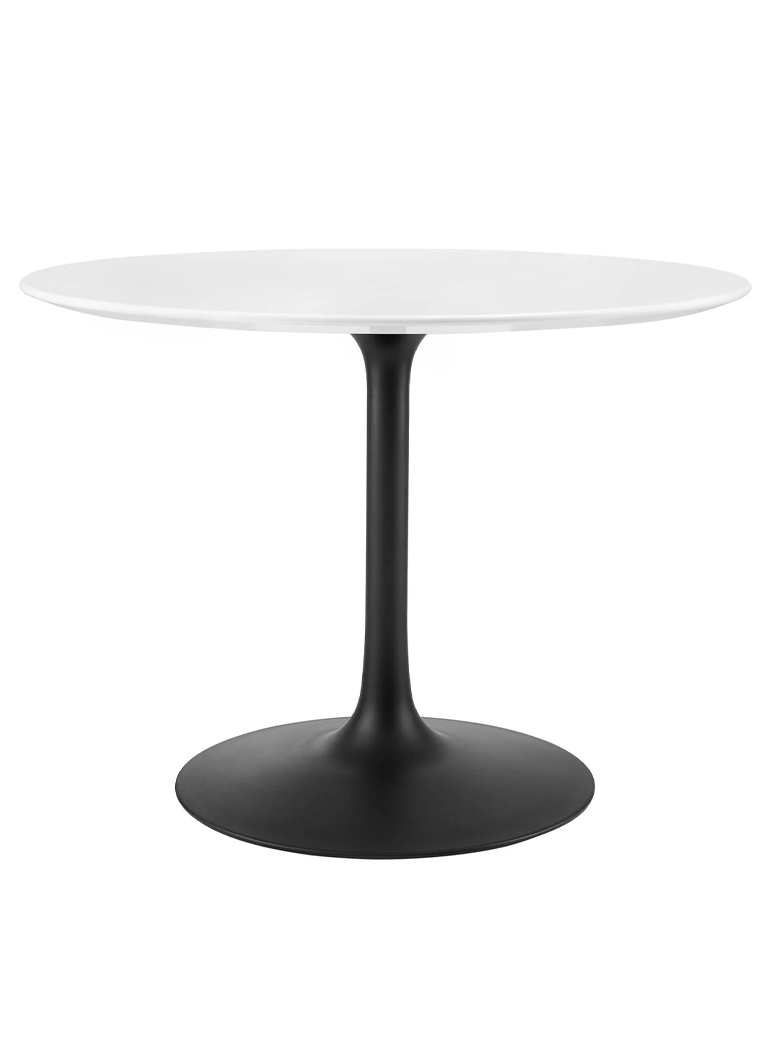 Lily Oval Marble Dining Table, black base