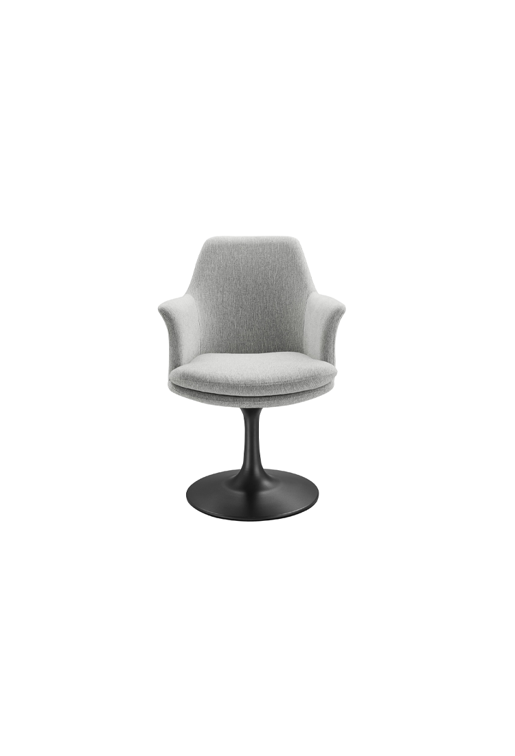 Lily Swivel Dining Armchair,White Light Gray