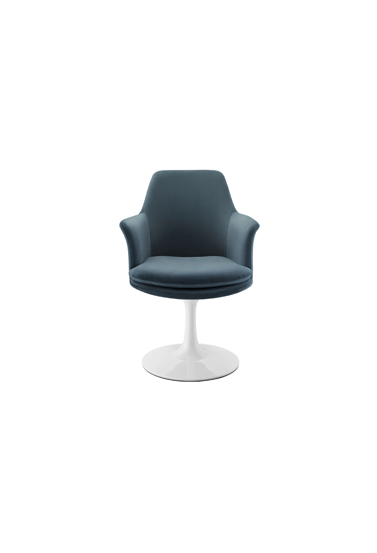 Lily Swivel Dining Armchair,White Light Gray