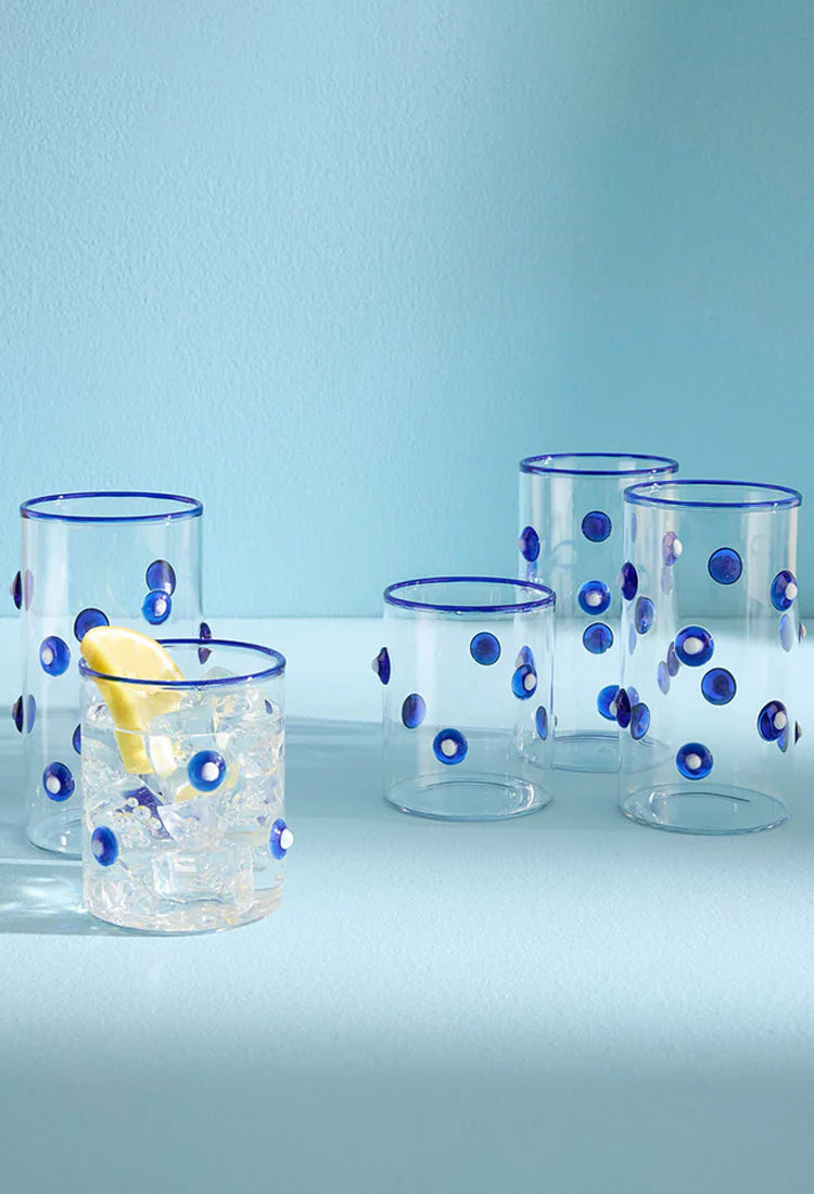 Jonathan Adler Dottie Highball Glasses, set of 4