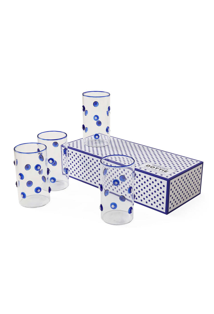 Jonathan Adler Dottie Highball Glasses, set of 4