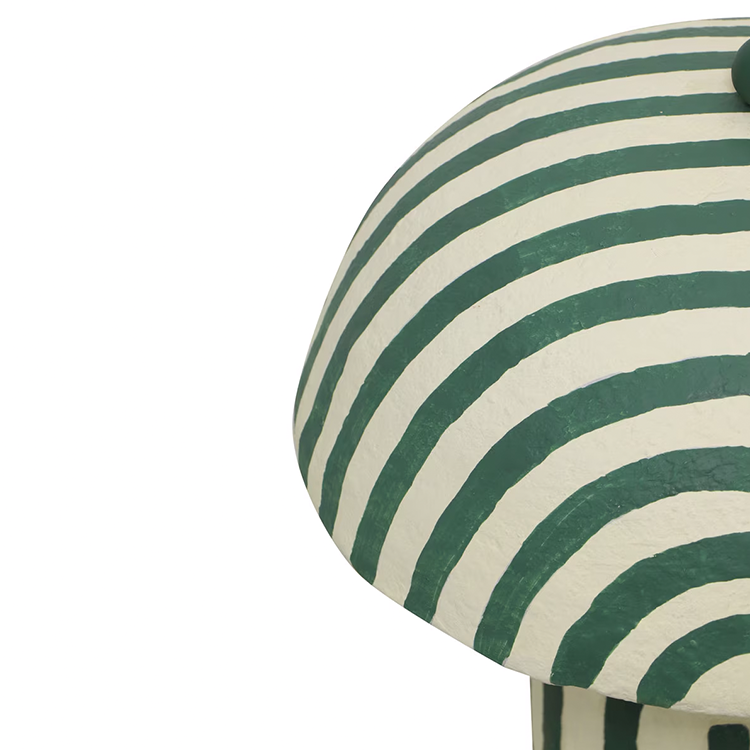 Mai Mache Table Lamp, Dark Green