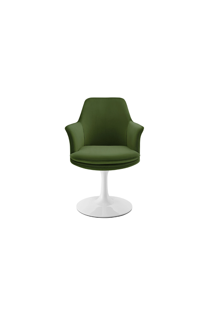 Lily Swivel Dining Armchair,White Light Gray