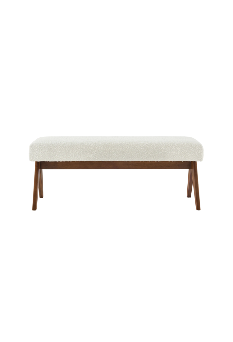 Fynix 63" Boucle Bench,Ivory