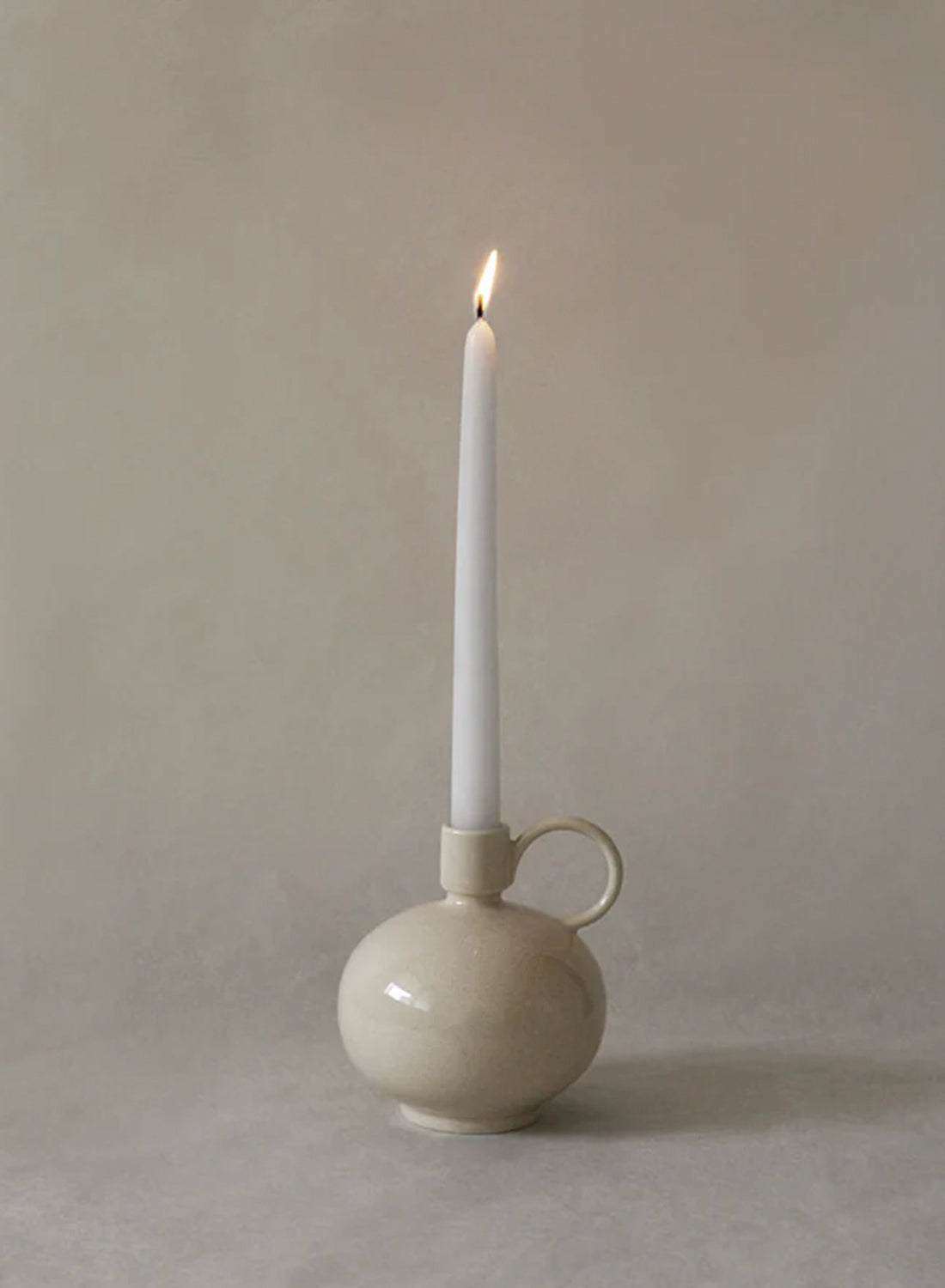 NR Ceramics Gourd Candle Holder, sand