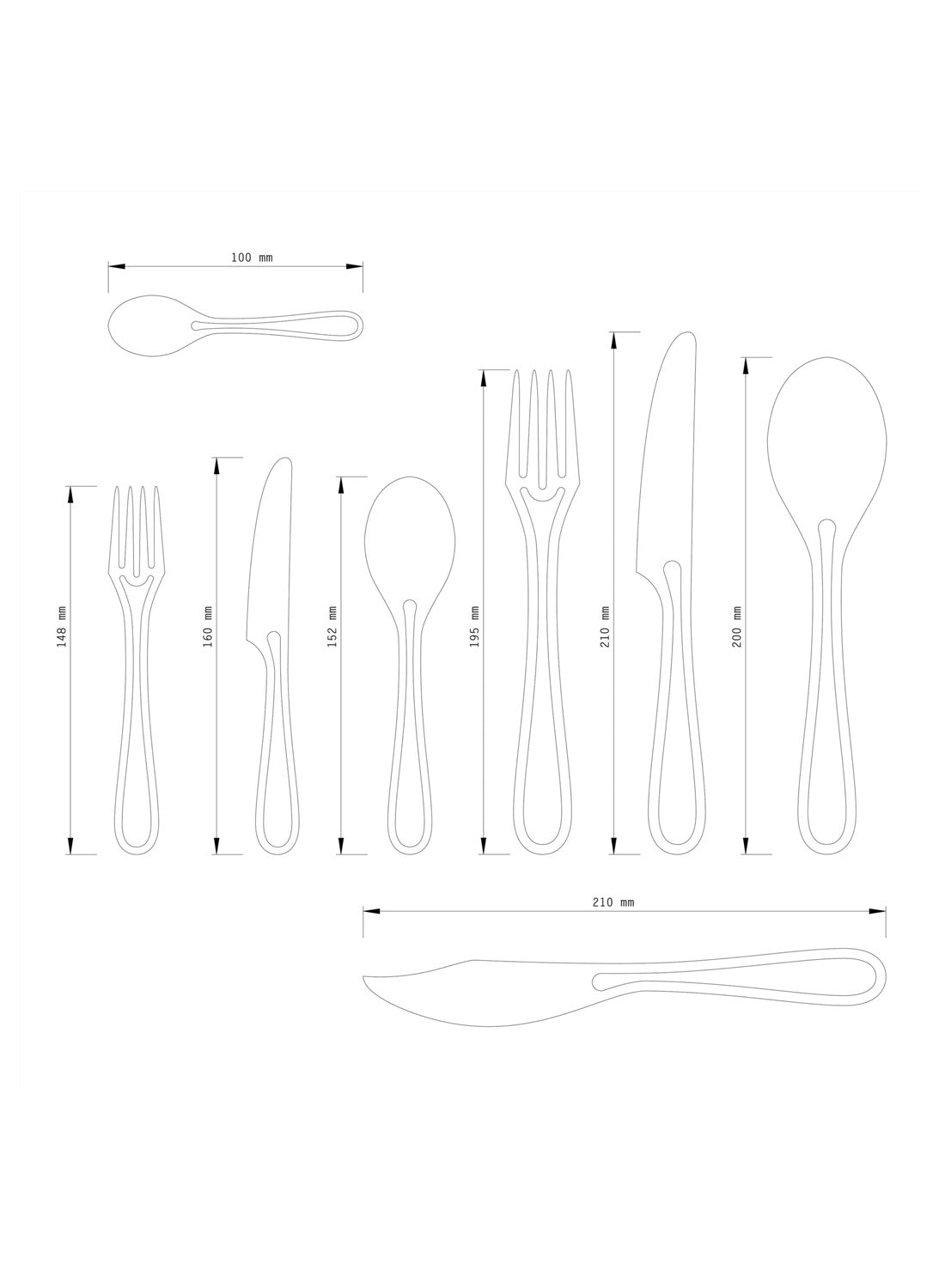 Maarten Baptist Outline Table Knife - Polished Stainless Steel