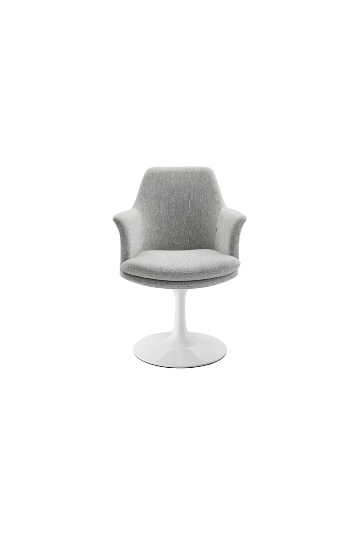 Lily Swivel Dining Armchair,White Light Gray