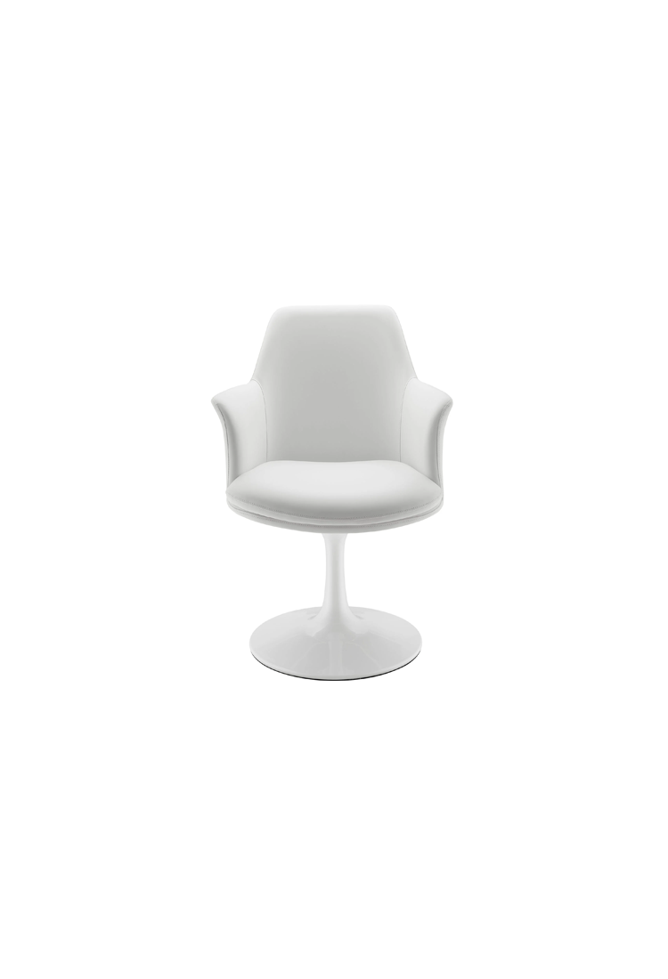 Lily Swivel Dining Armchair,White Light Gray