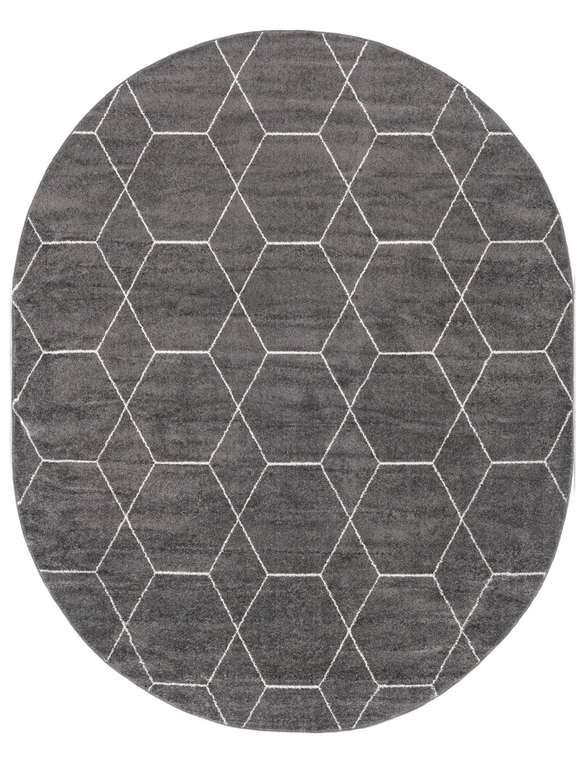 Gong Oval Rug, dark grey