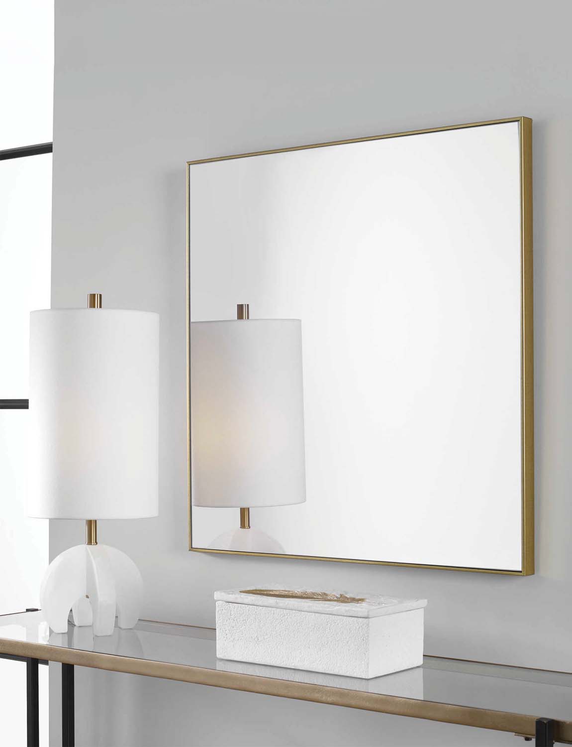 Alfonzo Gold Square Mirror