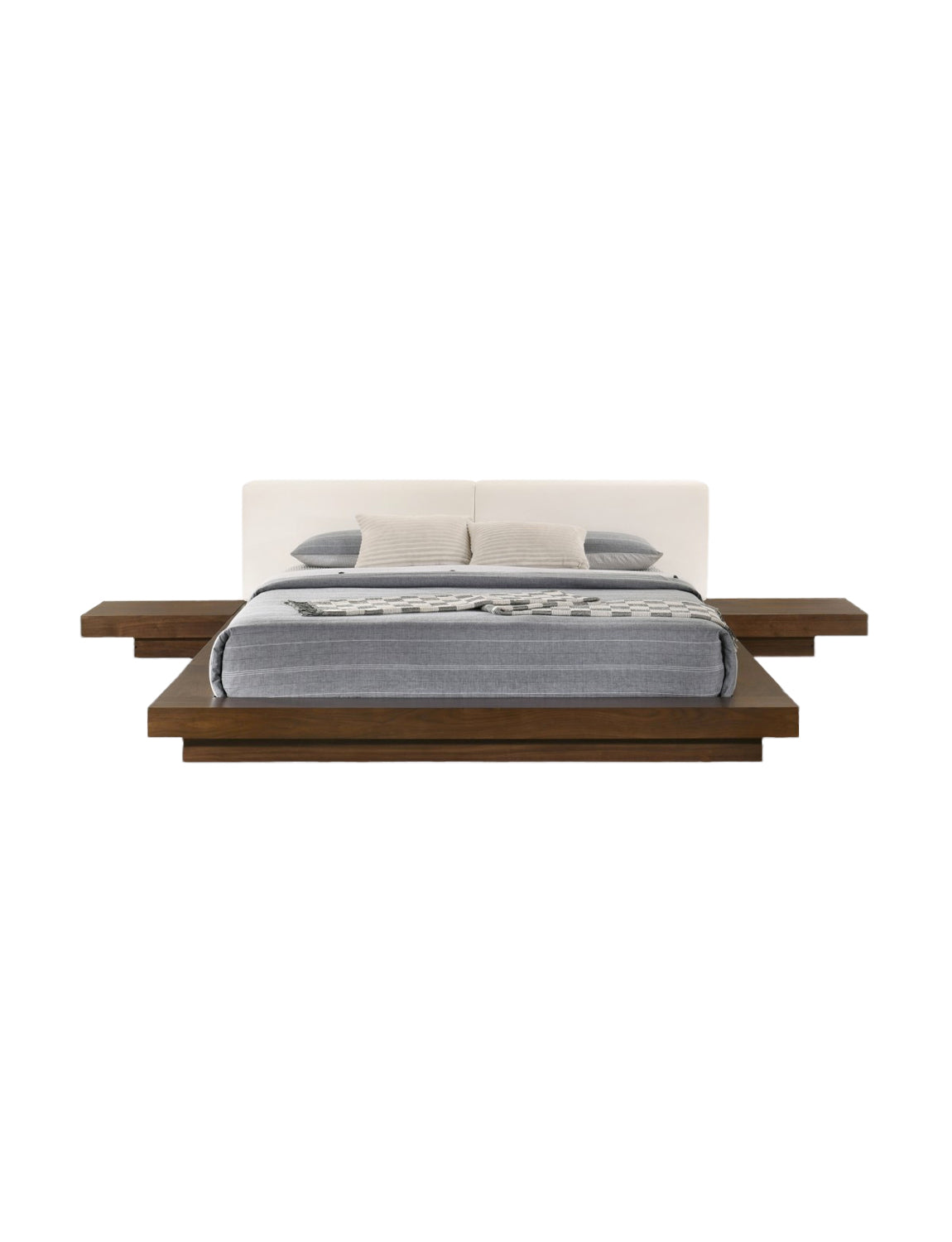 Fuji Bed, walnut/white