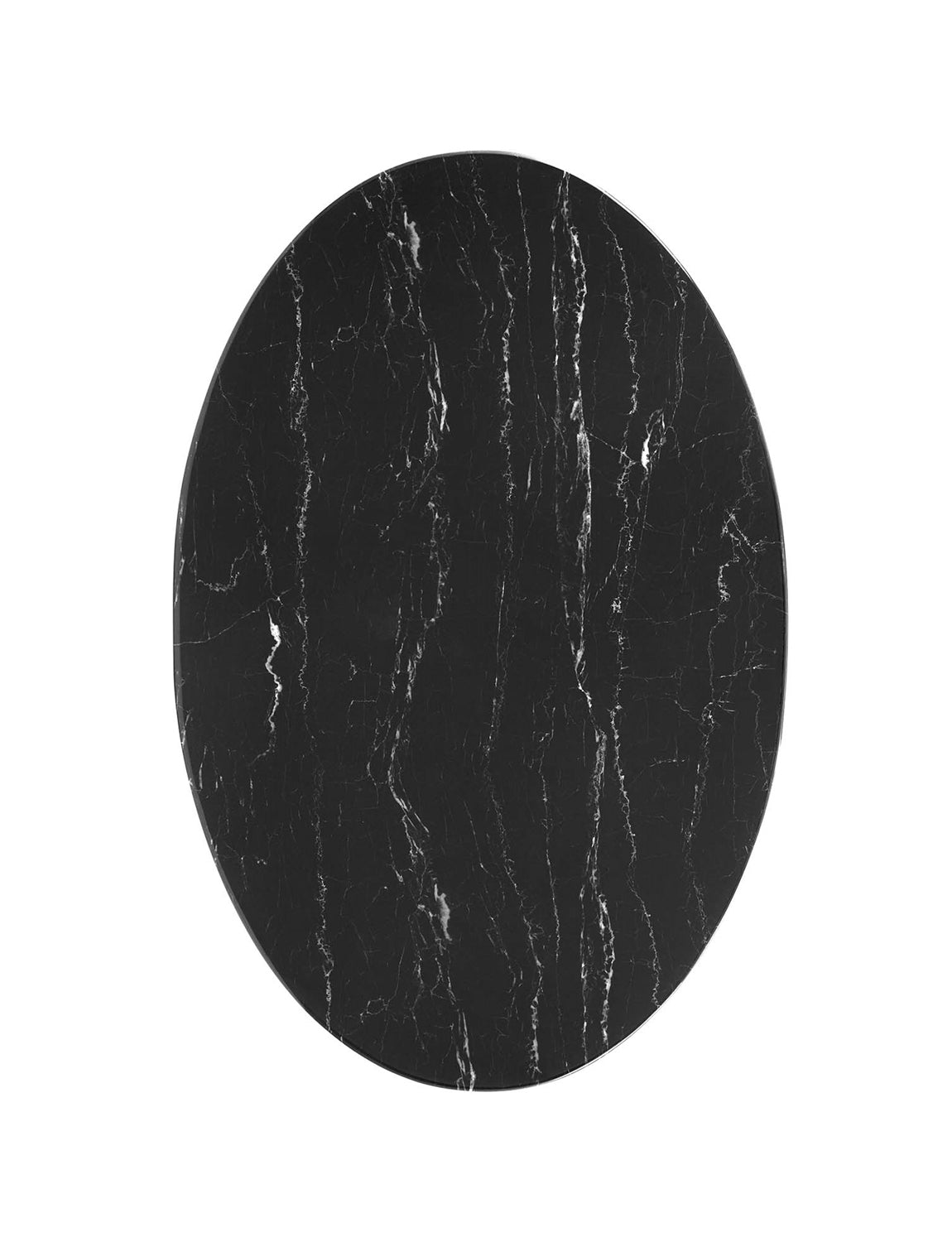 Lily Black Oval Marble Dining Table, black base