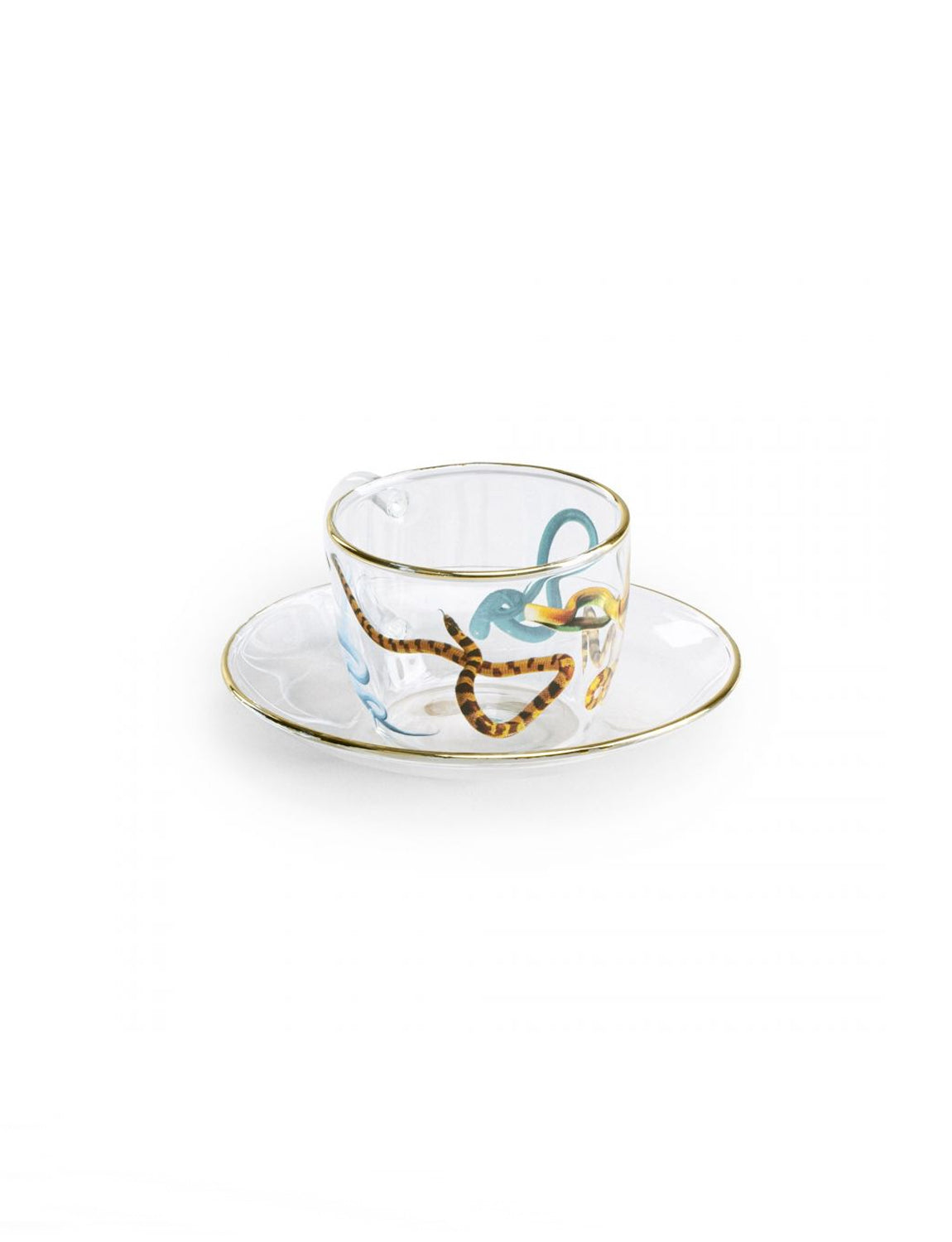Seletti Toiletpaper Coffee Cup w/ Saucer, snakes