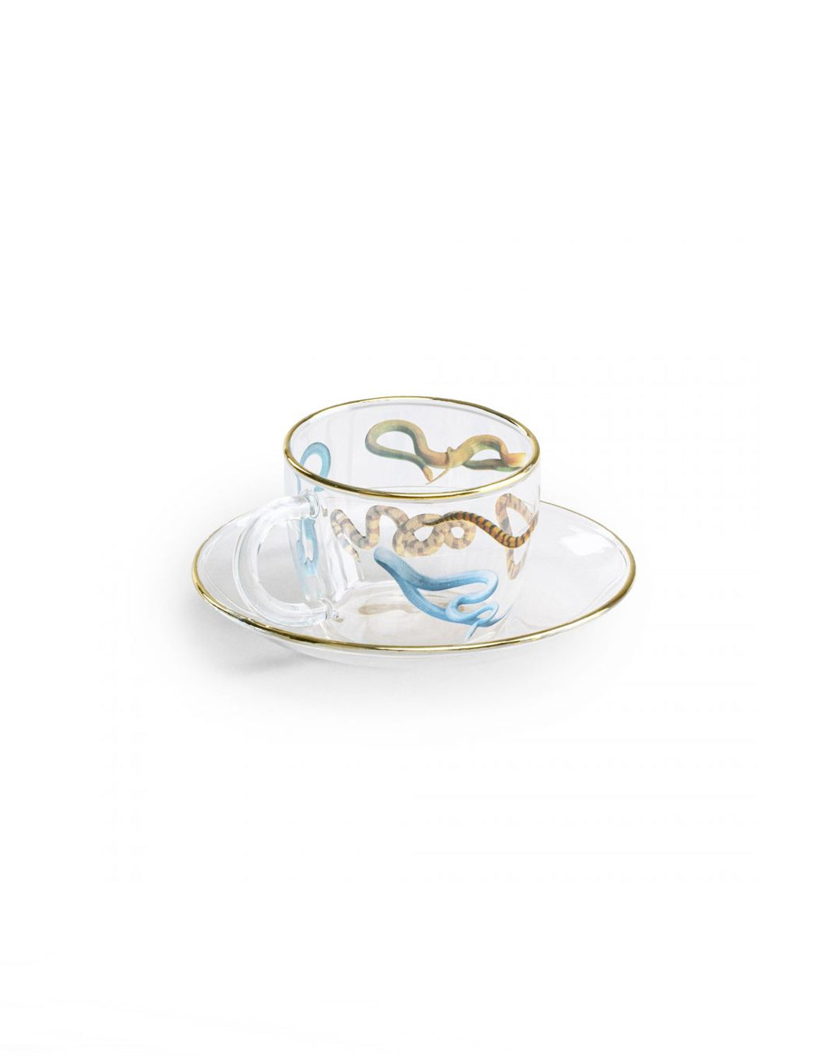 Seletti Toiletpaper Coffee Cup w/ Saucer, snakes