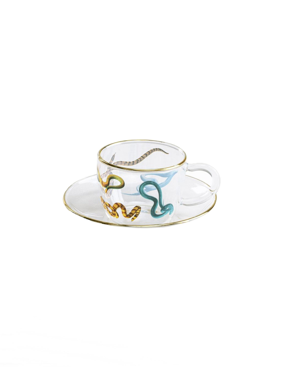 Seletti Toiletpaper Coffee Cup w/ Saucer, snakes