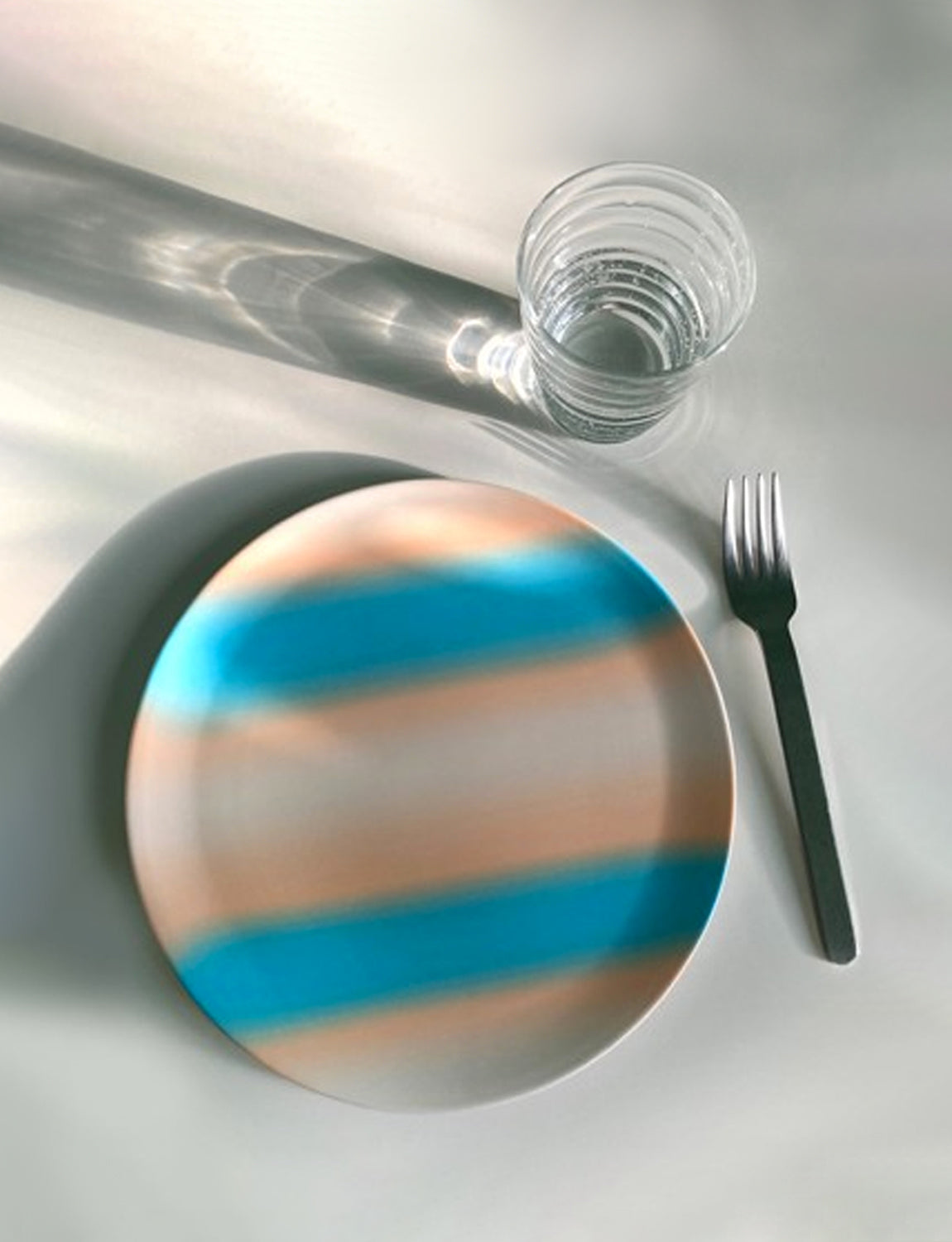 Xenia Taler Soft Stripe Blue Dinner Plate 10"