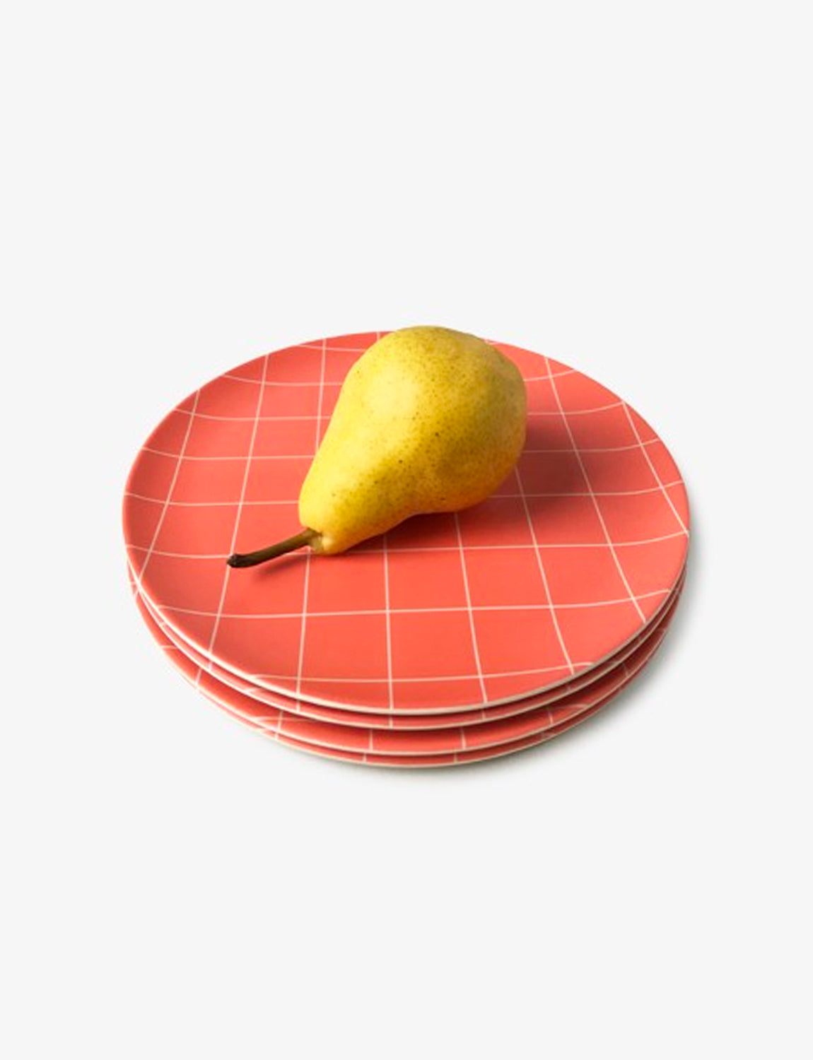 Xenia Taler Red Grid Side Plate 8"